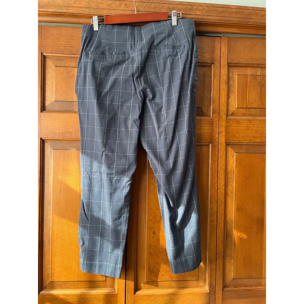 A New Day Plaid High Rise Skinny Ankle Pants Blue Gray Stretch Cotton Size 16 - Picture 6 of 10